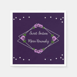 Lila Rose Silver Geometric Sweet 16 Serviette