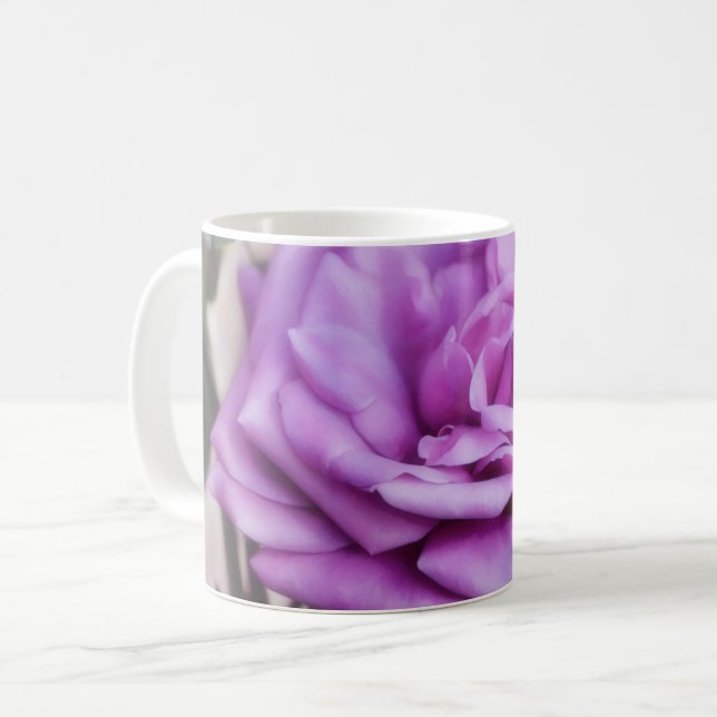 Lila Rose Traumhafte Blume Tasse Cup (Vorderseite Links)