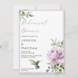 Lila Rose und Hummingbird Probe Dinner Einladung