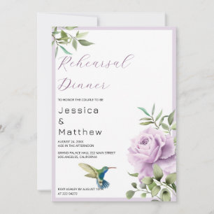 Lila Rose und Hummingbird Probe Dinner Einladung