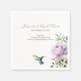 Lila Rose und Hummingbird Serviette