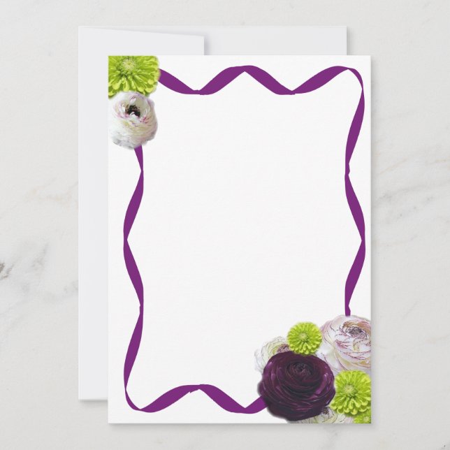 Lila Rose und Multifunktionsband Mitteilungskarte (Vorderseite)