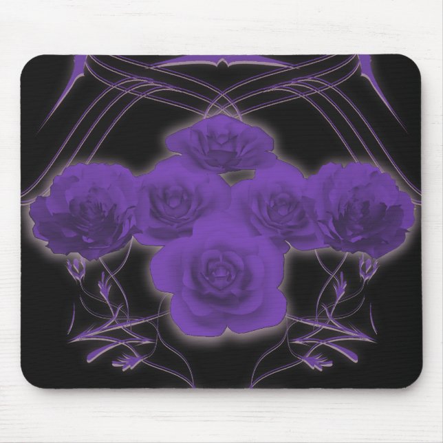 Lila Rose und Stammesmuster - Mousepad (Vorne)