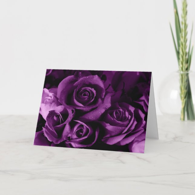 Lila Rose - Valentinstag Feiertagskarte (Vorderseite)