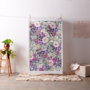 Lila Roséfarbenes Blumendesign mit Salbeigrünen Bl Stoff