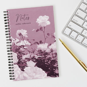 Lila Rosen Blumen Garten Individuelles Spiral Noti Notizbuch