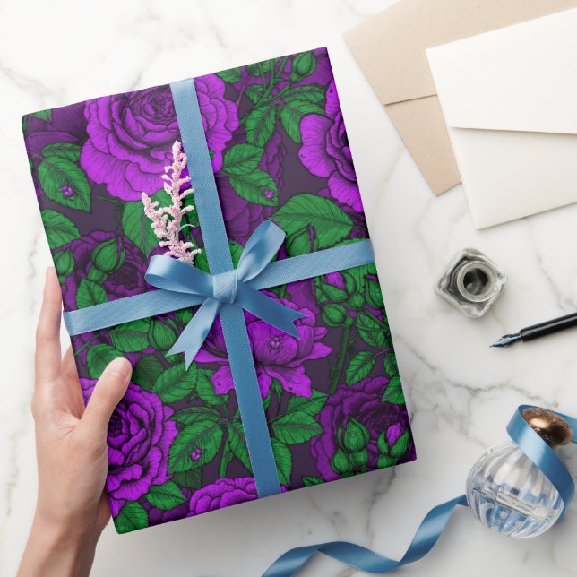 Lila Rosen Geschenkpapier (Schenken)