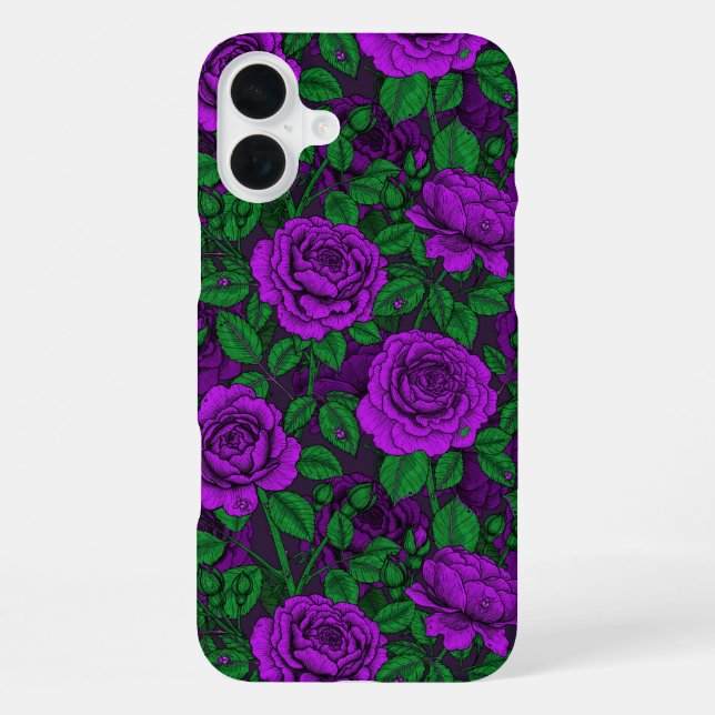 Lila Rosen iPhone Hülle (Rückseite)