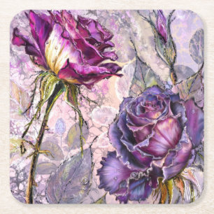 Lila Rosen Papier Untersetzer