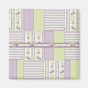 Lila Rosen-Steppdecken-Magnet Magnet