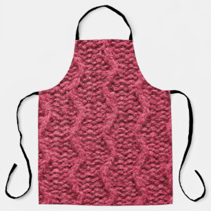 Lila Rot, aus Kirsche gestrickte Pulverkomponente Schürze