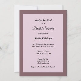 Lila/rot Gerahmte Brautdusche Einladung