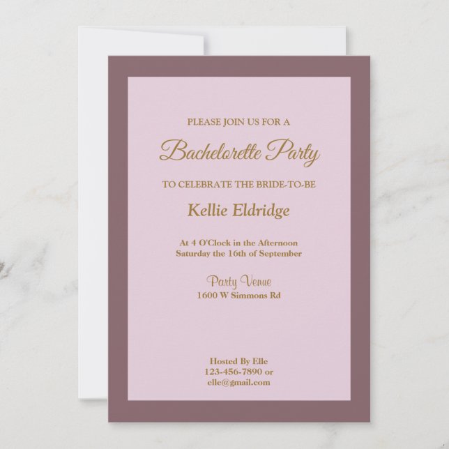Lila/rot Gerahmter Junggeselinnen-Abschied Einladu Einladung (Vorderseite)
