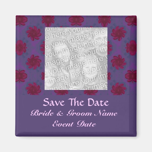 Lila Rote Blüte Save the Date Magnet (Vorne)