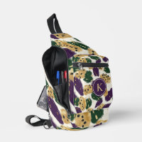 Lila rote Pinselstriche Muster Monogram