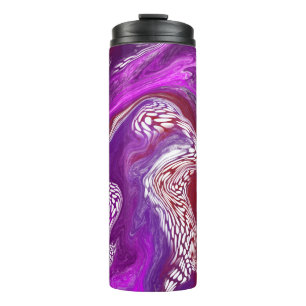 Lila Roter Swirl Thermosbecher