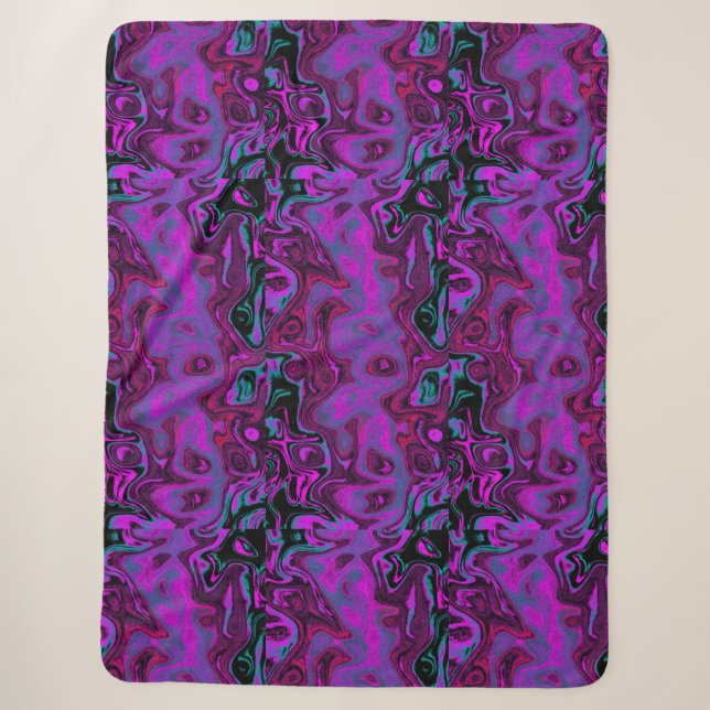 Lila, roter und blauer Feuerstein Sherpadecke (Vorderseite)