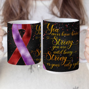 Lila Rotes Bewusstseins-Schleifen-Tassendesign Kaffeetasse