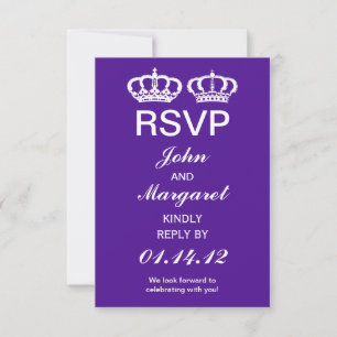 Lila Royal Couple RSVP-Karte RSVP Karte