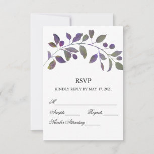 Lila RSVP-Karten für das Hochzeitwasser RSVP Karte