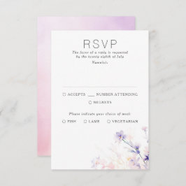 Lila RSVP-Karten für Hochzeiten mit heller Weichz RSVP Karte