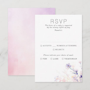 Lila RSVP-Karten für  Hochzeiten mit heller Weichz RSVP Karte
