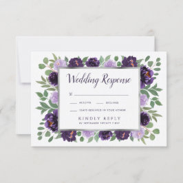 Lila RSVP-Karten für Hochzeiten von Silberflorwass RSVP Karte