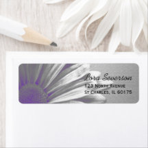 Lila Rücksendeadresse der Blumenausstellung