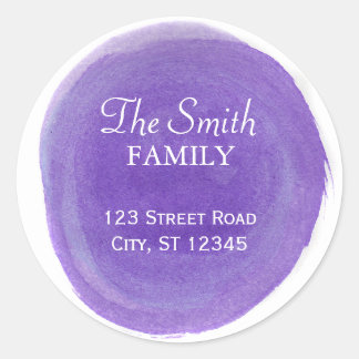 Lila Rücksendeadresse Runder Aufkleber
