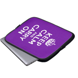 Lila ruhig bleiben und weiterfahren laptopschutzhülle