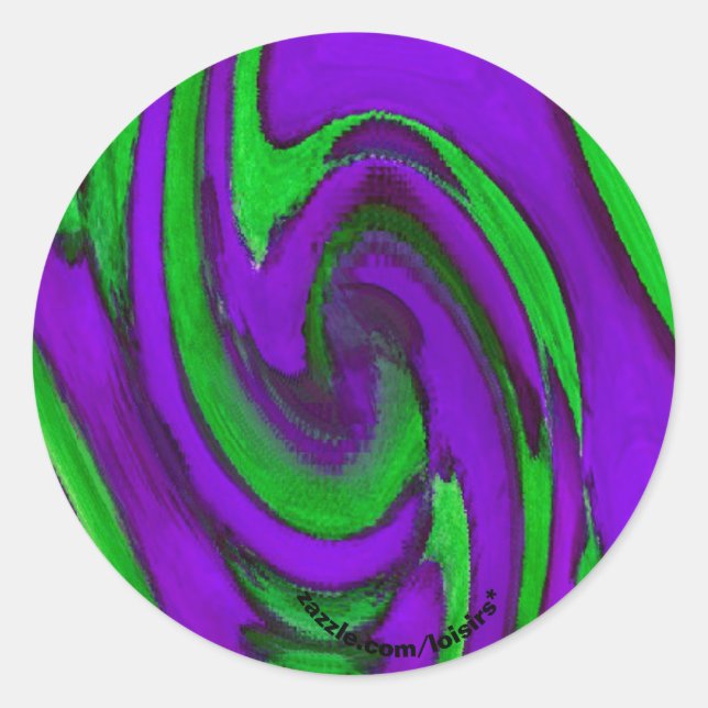 Lila Runder Aufkleber (Vorderseite)