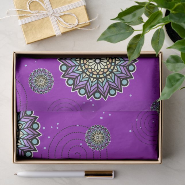 Lila rundes Designmuster Seidenpapier (Geschenk)