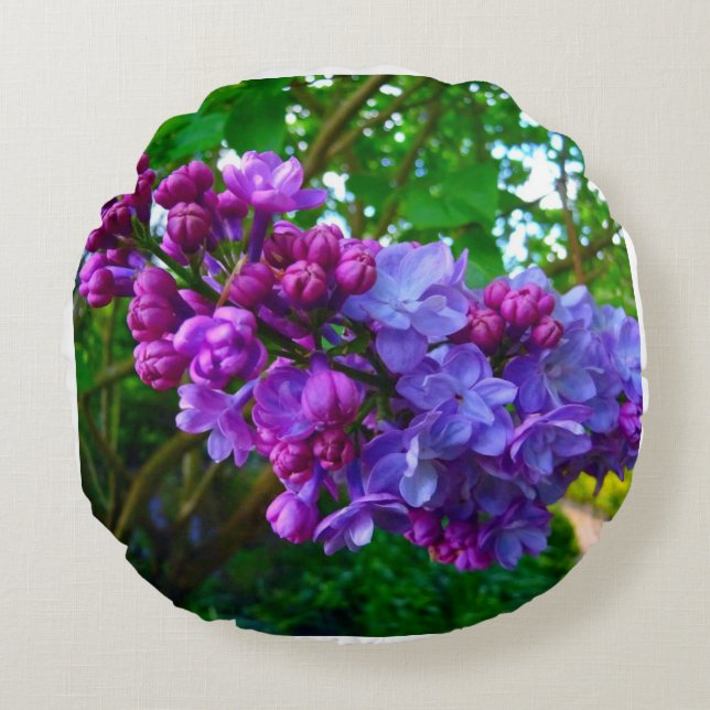 Lila Rundes Kissen (Vorderseite)