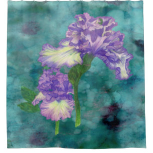 Lila Rüsche-Iris-Duschvorhang Duschvorhang