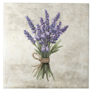 Lila-rustikale Blumenfliesen aus Keramik-Imitat Fliese