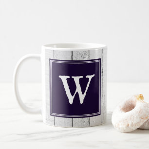 Lila rustikale Monogramm-Tasse Kaffeetasse