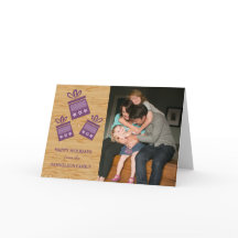 Lila rustikale Präsenzkarte