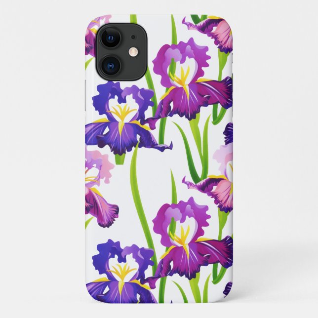Lila Rustikale Wiese Iris Blume Aquarell Case-Mate iPhone Hülle (Rückseite)