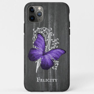 Lila Rustikaler Schmetterling Personalisiert Case-Mate iPhone Hülle