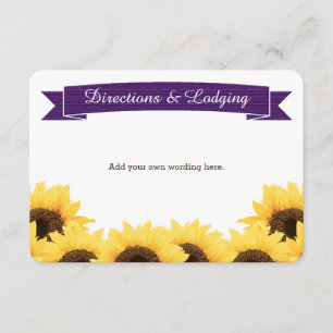 LILA RUSTISCHE SUNFLOWER-EINSCHALTFLÄCHE BEGLEITKARTE