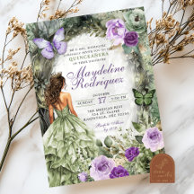 Lila Sage Green Whimsiswald Quinceanera