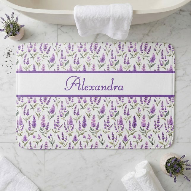 Lila Salbei Grün Lavendel Benutzername Badematte (Von Creator hochgeladen)