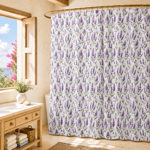 Lila Salbei Grün Lavendel Blumen Duschvorhang