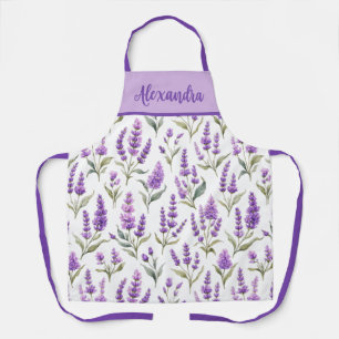 Lila Salbei Grün Lavendel Individueller Name Küche Schürze