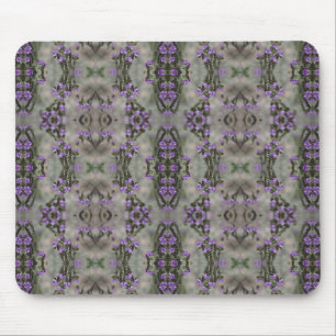Lila Salz Heliotrop Wildblumenmuster Mousepad