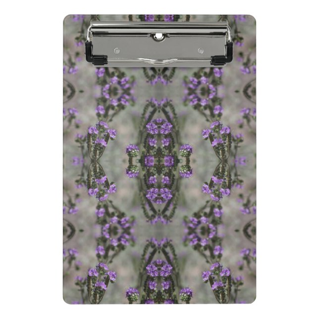 Lila Salz Heliotrope Wildblume Muster Mini Cli Klemmbrett (Vorderseite)