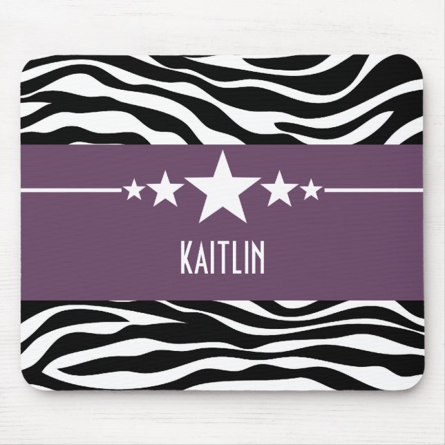 Lila Sassy Star Zebra Mousepad (Vorne)