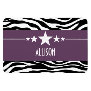 Lila Sassy Star Zebra Premium Magnet