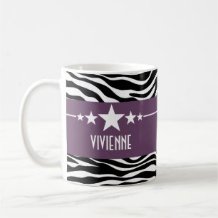 Lila Sassy Star Zebra Tasse