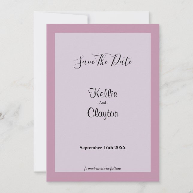 Lila Save the Date (Vorderseite)